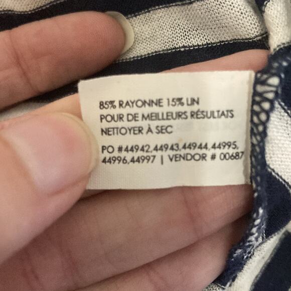 Club Monaco Boho Knit Tank Top size XS Blue & White Chevron Stripes - Picture 5 of 6